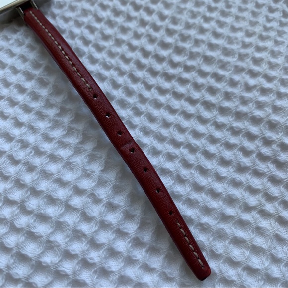 Vintage Coach Slim Watch Leather Strap with Silver Hardware - Red - Picture 6 of 12